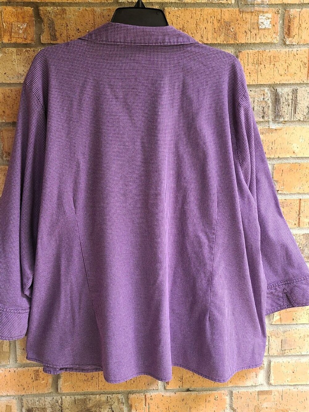 Riders By Lee Women's Top Blouse Button Front 3/4 Sleeves Purple Size 4X - Picture 3 of 6